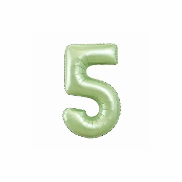 بادکنک فویلی عدد 5 سبز پاستلی