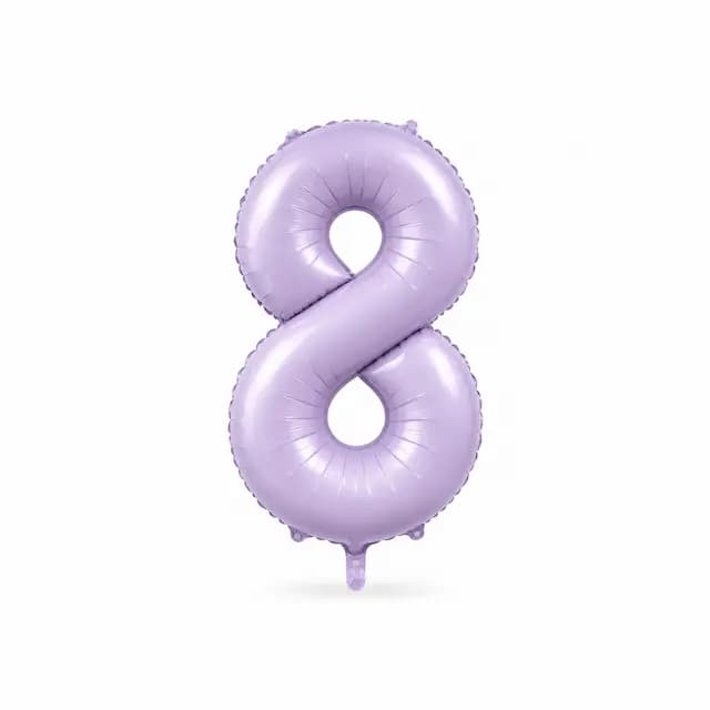 بادکنک فویلی عدد 8 بنفش پاستلی