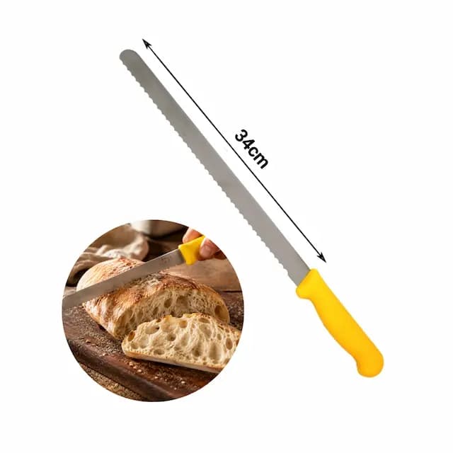 چاقو دندانه درشت 35 سانت دسته رنگی