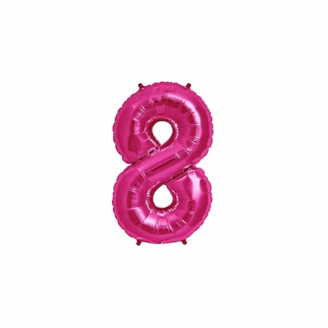 بادکنک فویلی عدد 8 سرخابی