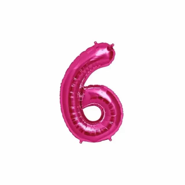 بادکنک فویلی عدد 6 سرخابی