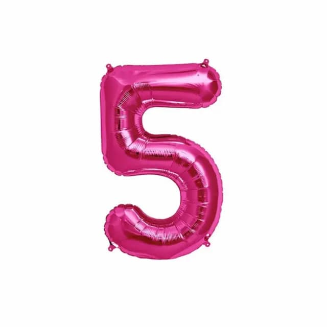 بادکنک فویلی عدد 5 سرخابی