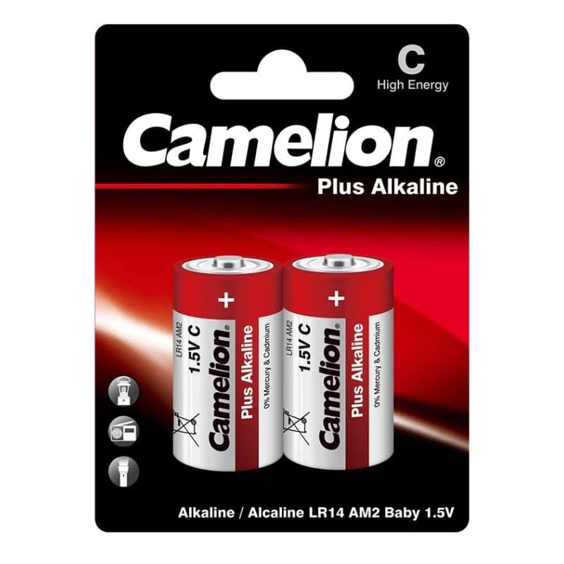 باتری کملیون سایز C مدل PLUS ALKALINE