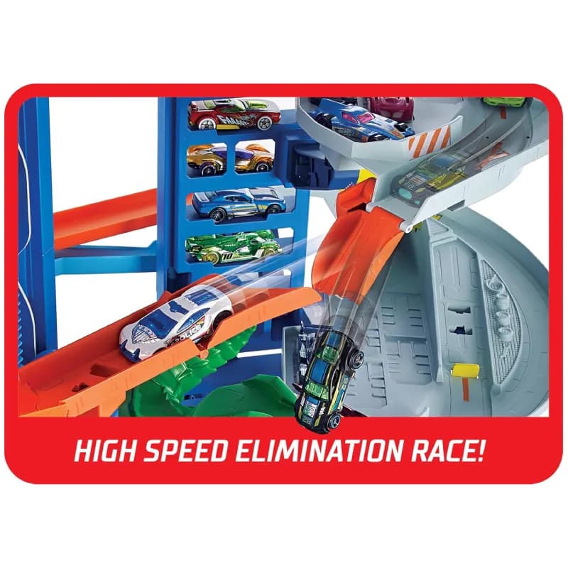 ست بازی Hot Wheels City Ultimate Garage با دایناسور تیرکس — تصویر ۴