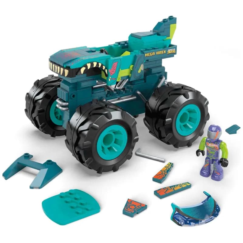 کامیون‌های هیجان‌انگیز Hot Wheels Mega-Wrex: بازی ساختنی با 187 قطعه و راننده میکرو