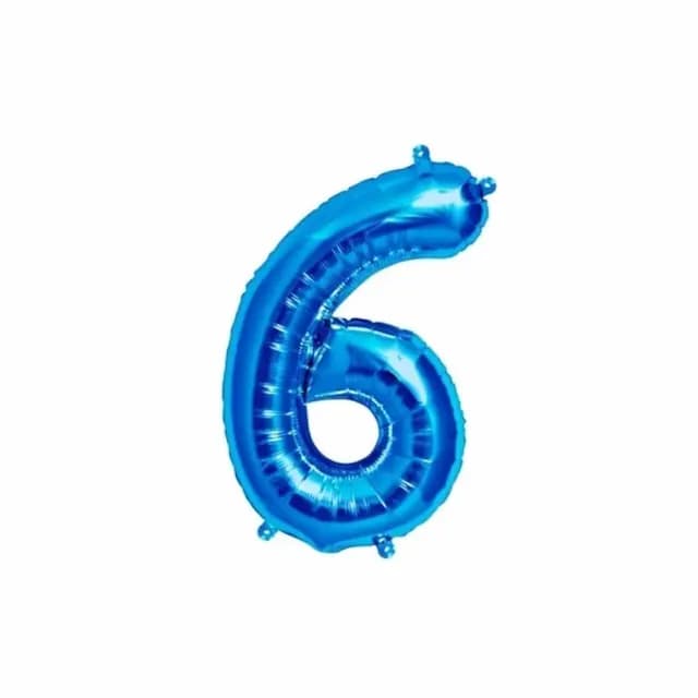 بادکنک فویلی عدد 6 آبی
