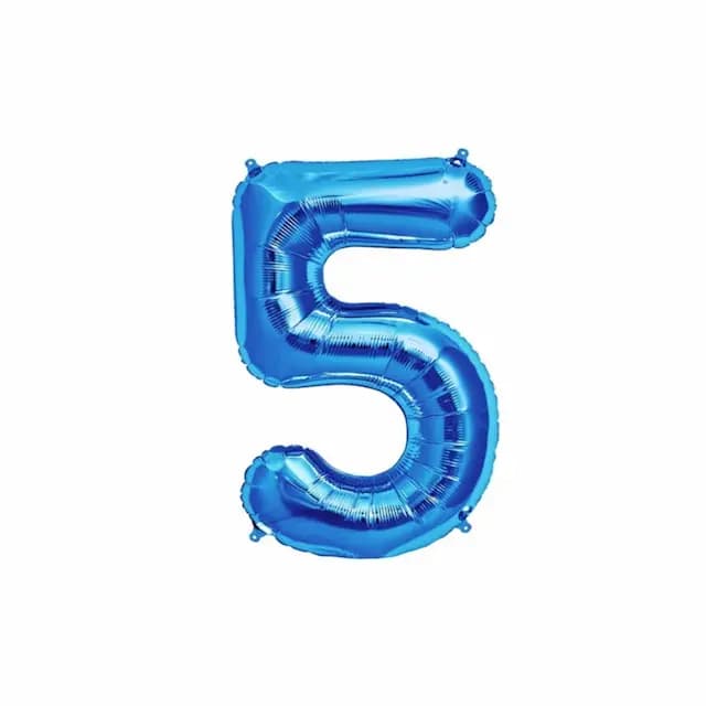بادکنک فویلی عدد 5 آبی