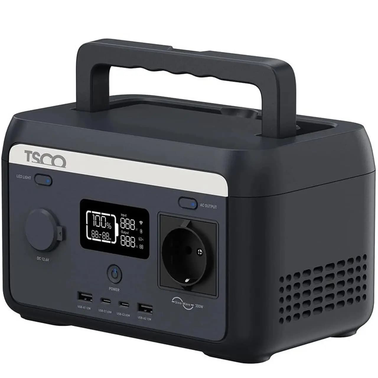 پاور استیشن TSCO 64000mAh مدل TST 301 300W – مشکی — تصویر ۳