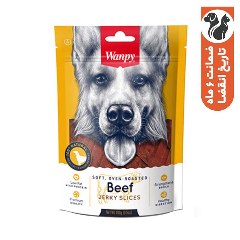 تشویقی سگ ونپی مدل Beef Jerky Slices با طعم گوشت گاو وزن 100 گرم