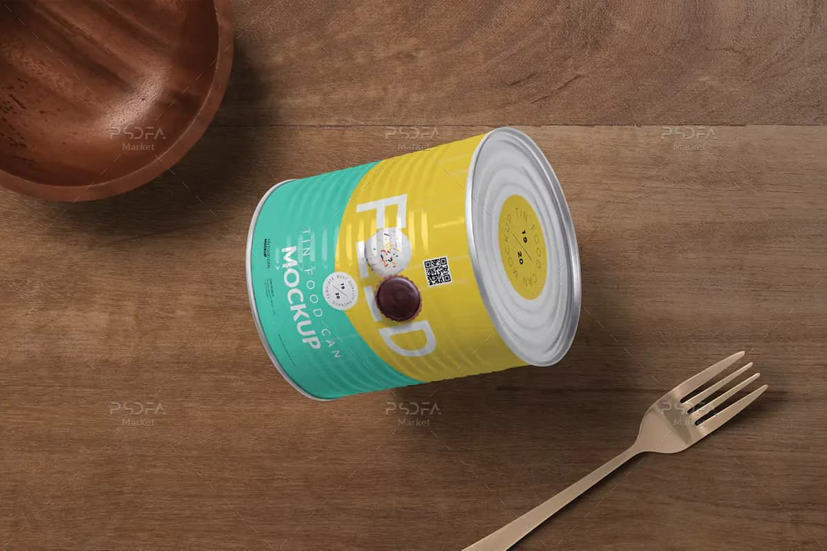 موکاپ قوطی کنسرو مواد غذایی بزرگ — تصویر ۴