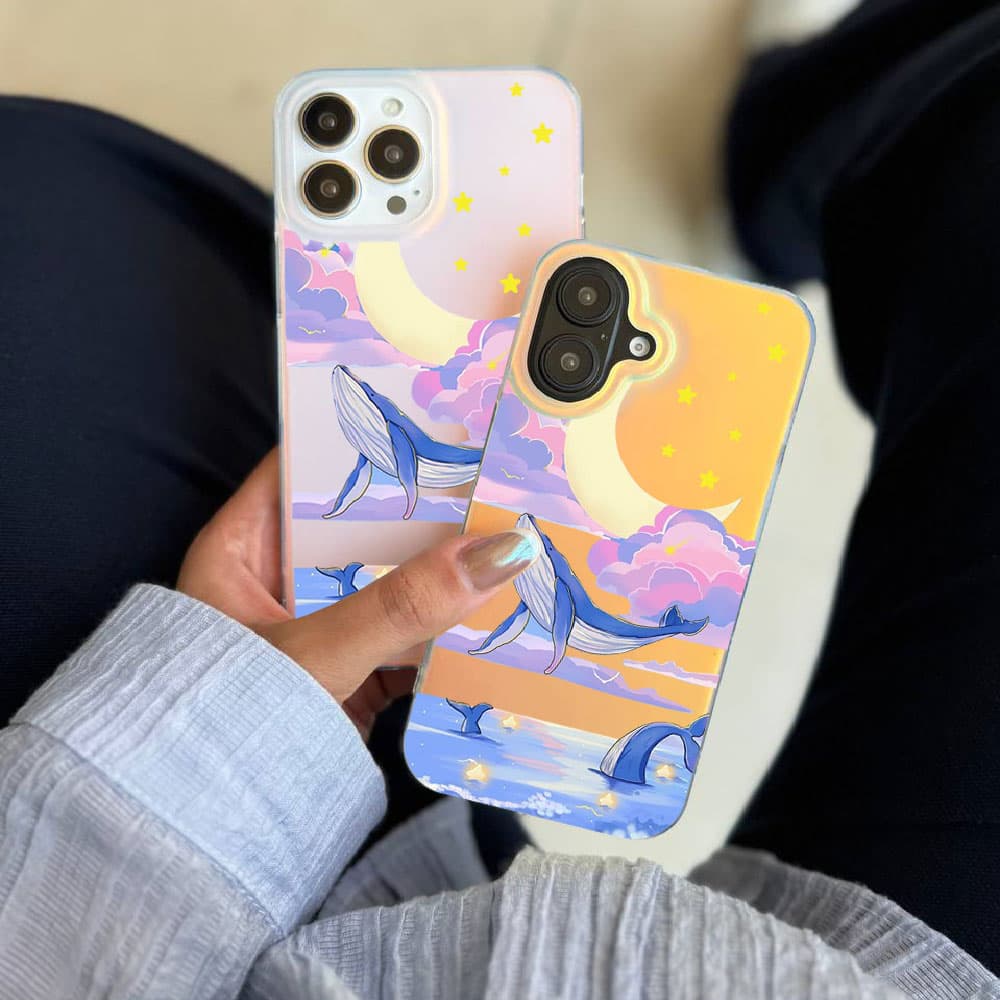 قاب هولوگرامی چاپی سفارشی (کد 0448) مدل وال رویایی – dreamy whale مناسب برای گوشی موبایل سامسونگ Samsung Galaxy A12 / A13 / A14 / A15 / A21S / A22 4G / A23 / A24 / A25 / A30S / A31 / A32 4G / A32 5G / — تصویر ۸