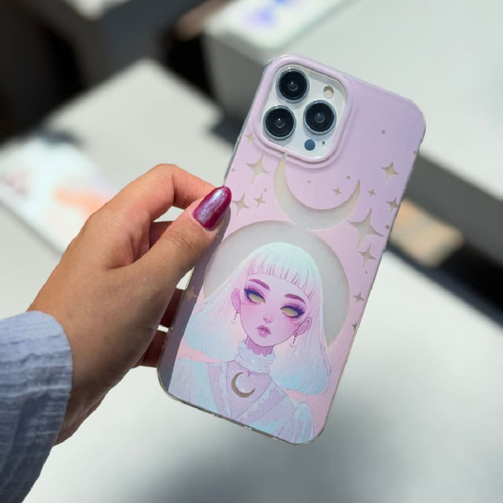 قاب هولوگرامی چاپی سفارشی (کد 0454) مدل دختر ماه – moon girl مناسب برای گوشی موبایل سامسونگ Samsung Galaxy A12 / A13 / A14 / A15 / A21S / A22 4G / A23 / A24 / A25 / A30S / A31 / A32 4G / A32 5G / A33 — تصویر ۳