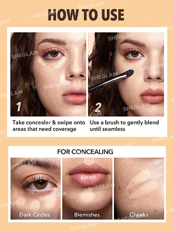 کانسیلر کرمی Rapid Retouch رنگ Buttercream شیگلم SHEGLAM — تصویر ۵