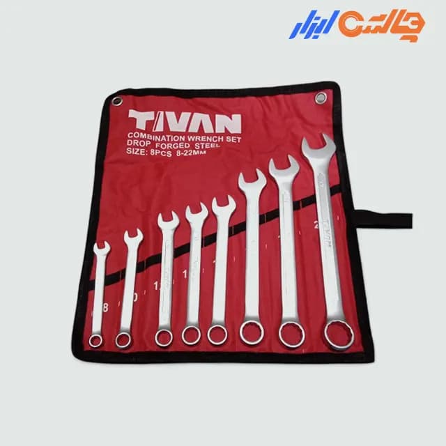 ست آچار یکسر تخت یکسر رینگ 8 عددی کیفی 8 تا 22 میل تیوان مدل TIVAN8-22 — تصویر ۳