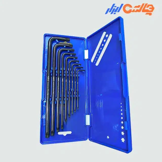 ست آچار آلن ستاره ای فوق بلند جعبه ای T10 - T50 ان ای سی مدل AL405 — تصویر ۲