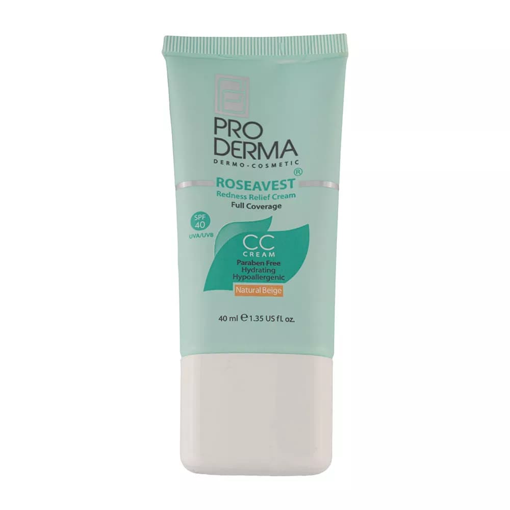 کرم پوشاننده و مرطوب کننده بژ طبیعی صورت پرودرما حجم 40 میلی لیتر(cc cream)