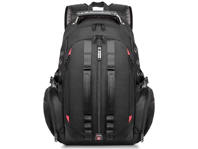 کوله پشتی لپ تاپ 17 اینچ و مسافرتی بنج Bange اصل BG-1901 با درگاه USB و AUX — تصویر ۴
