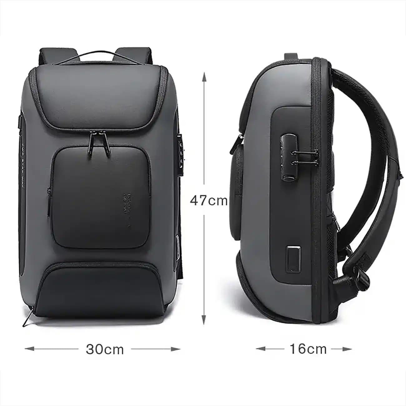 کوله پشتی لپ تاپ 15.6 اینچ بنج BANGE اصل مدل BG-7216plus با قفل و پورت USB — تصویر ۵