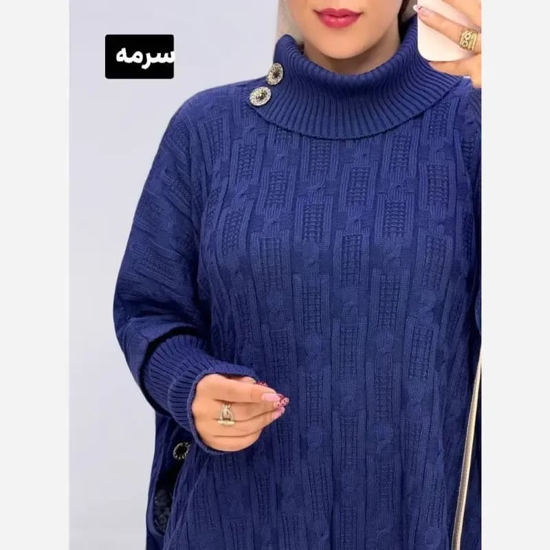 مانتو پانچ بافت ترنج فری سایز 40 تا 54 — تصویر ۴