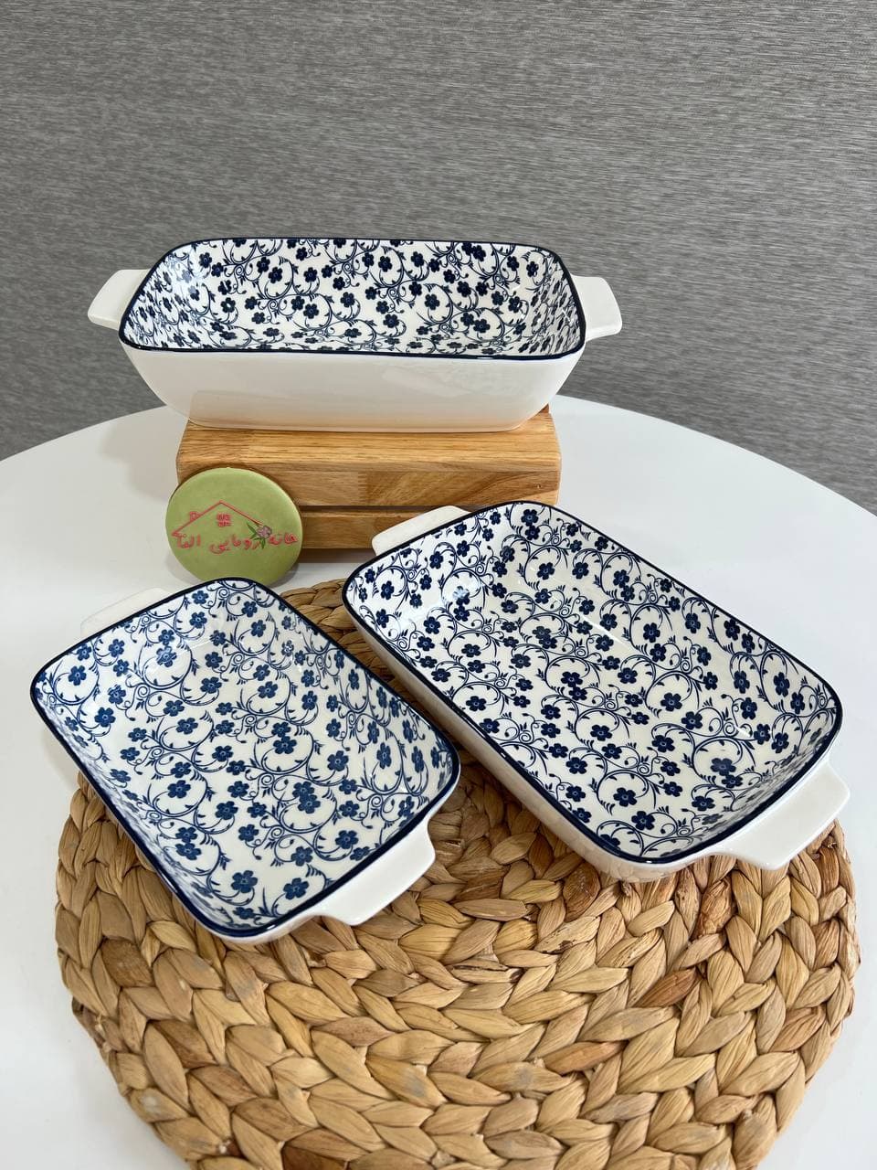 تابه مستطیلی دنی هوم- طرح گل سرمه ای