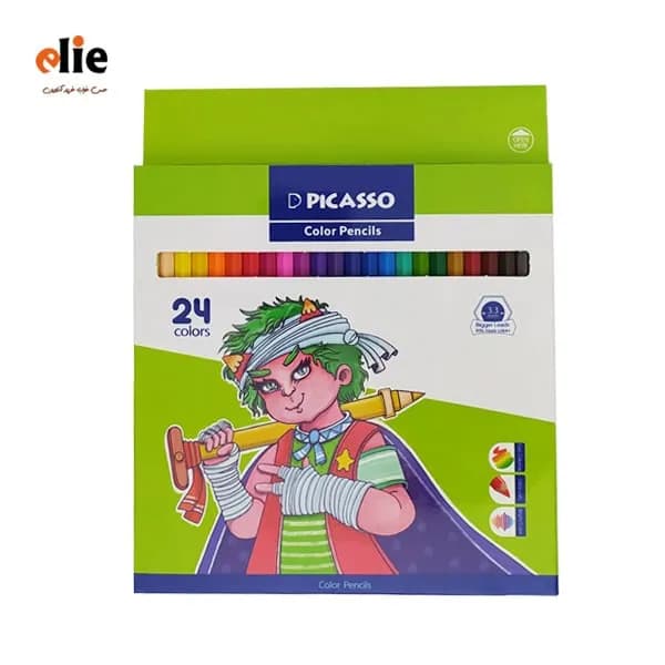 مداد رنگی 24 رنگ پیکاسو جعبه مقوایی طرح P12
