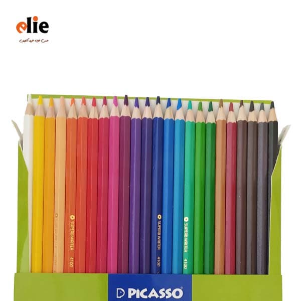 مداد رنگی 24 رنگ پیکاسو جعبه مقوایی طرح P12 — تصویر ۲