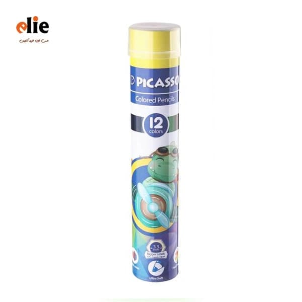 مداد رنگی 12 رنگ پیکاسو جعبه استوانه طرح 1