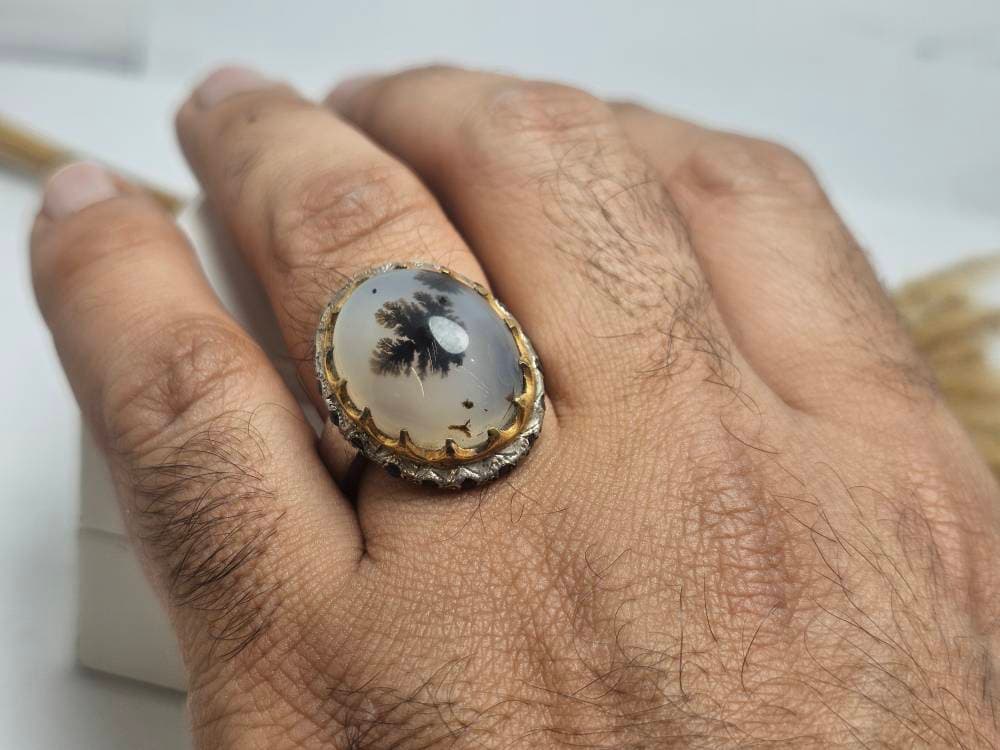 انگشتر نقره شجر طبیعی زیبا — تصویر ۵