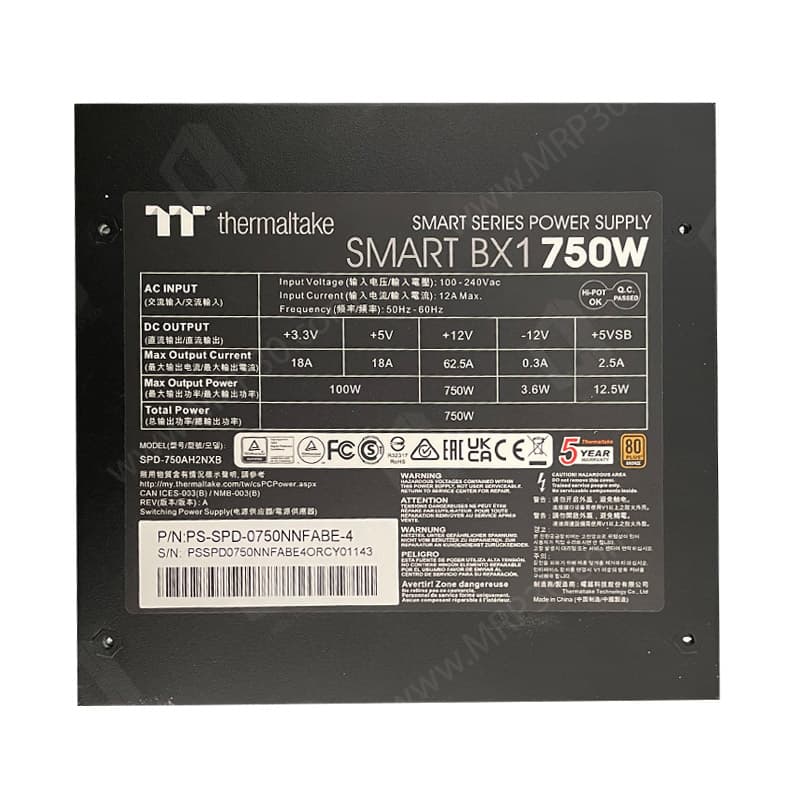 پاور 750 وات ترمالتیک Thermaltake Smart BX1 750W Bronze استوک گارانتی تا 1408/11 — تصویر ۴