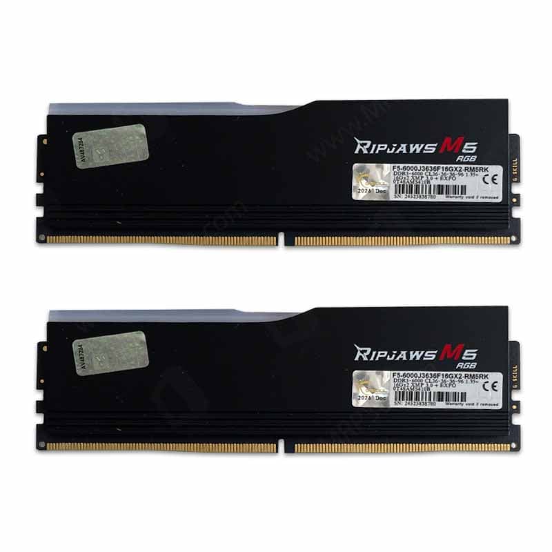 پک رم GSKILL Ripjaws M5 32G (16×2) DDR5 6000mhz استوک گارانتی آواژنگ — تصویر ۲