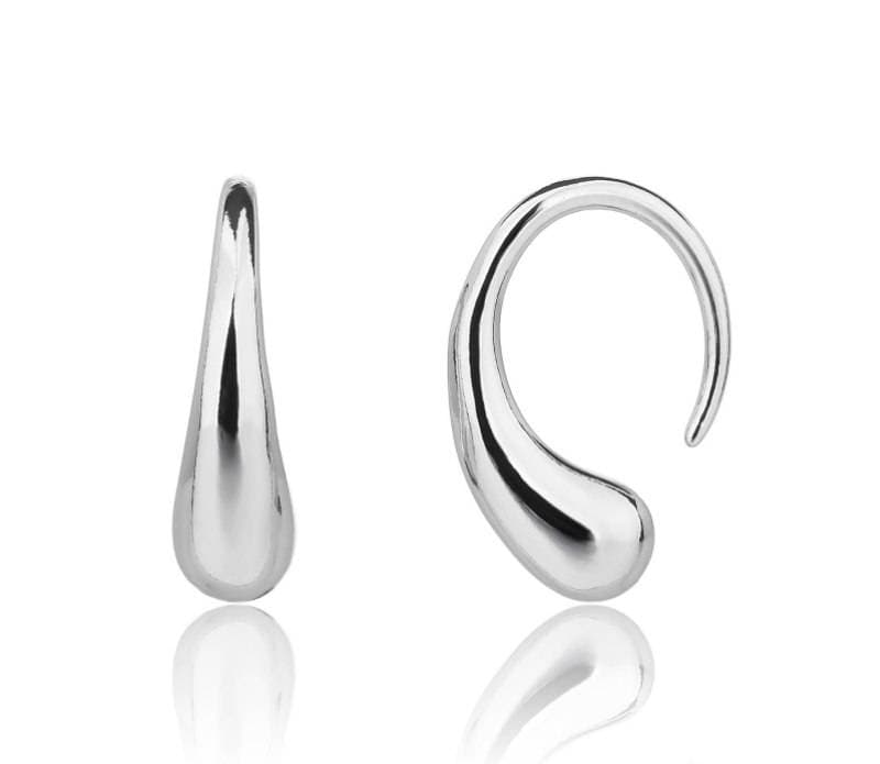 گوشواره نقره حلقه ای طرح گوی