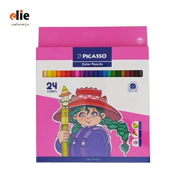 مداد رنگی 24 رنگ پیکاسو جعبه مقوایی طرح P14