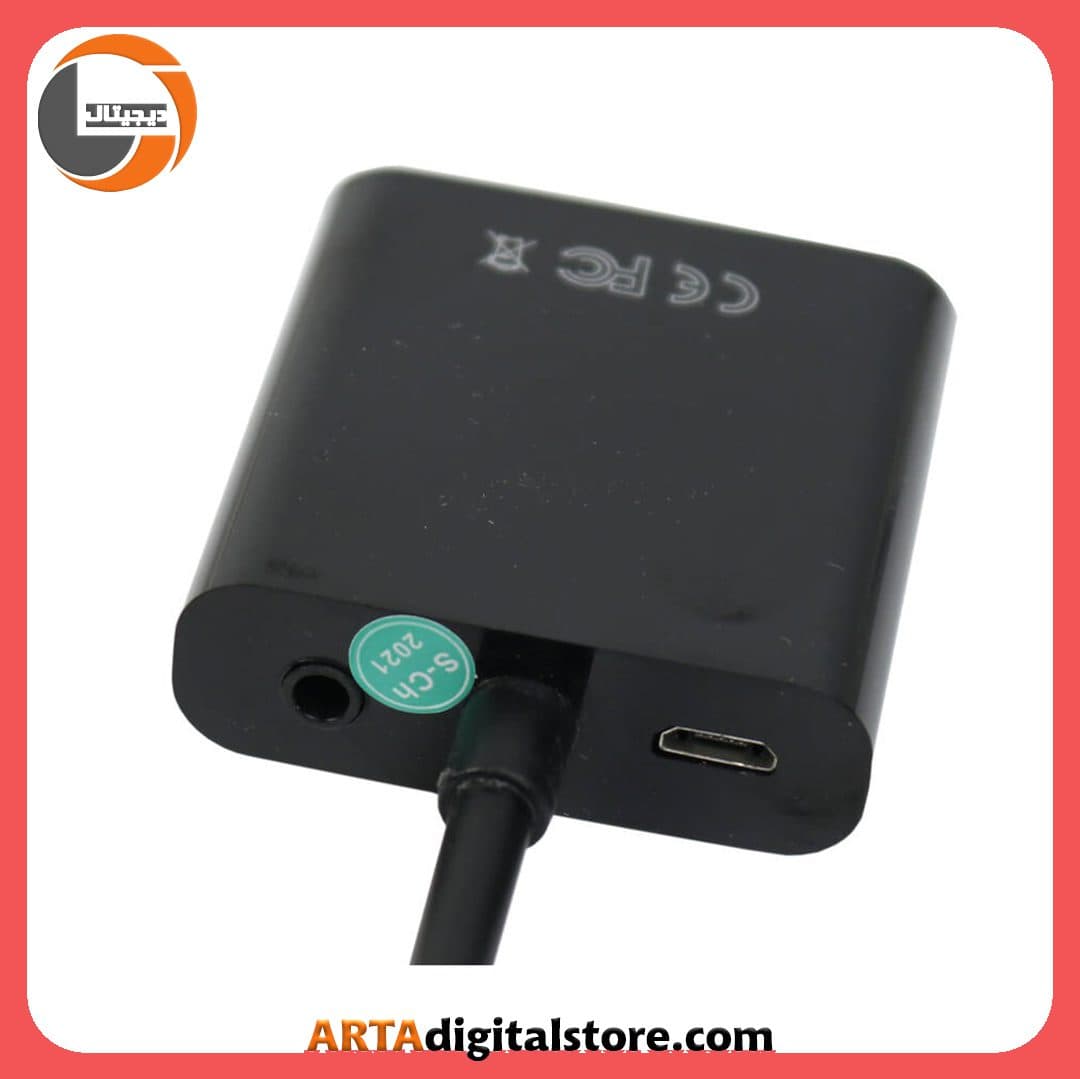 تبدیل HDMI To VGA به همراه کابل صدا و کابل Micro USB — تصویر ۳