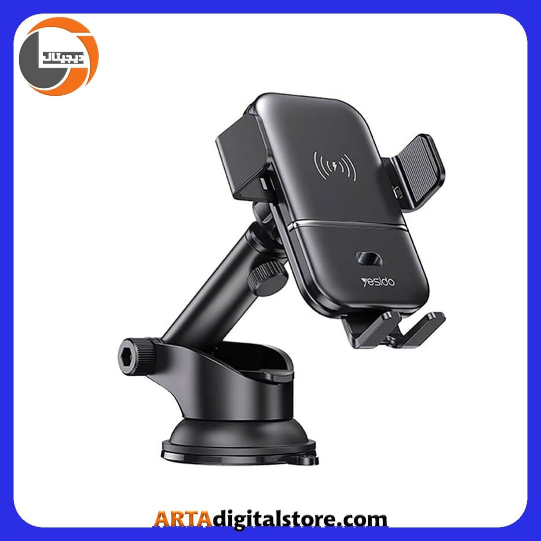 هولدر و شارژر بی سیم Yesido C121 15W Black — تصویر ۳