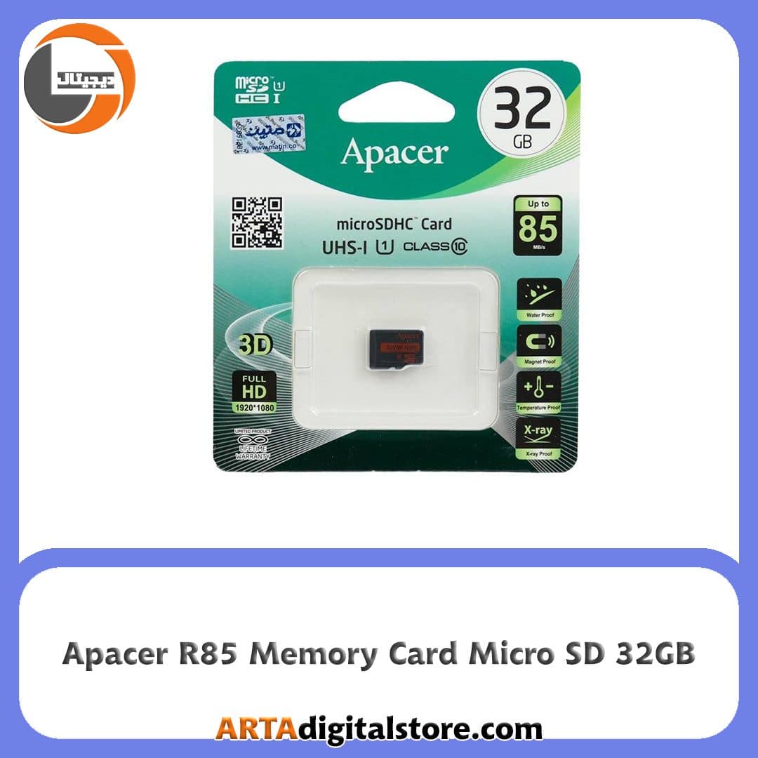 مموری کارت Memory Card Micro SD Apacer R85 U1 C10 32GB 85MB/s