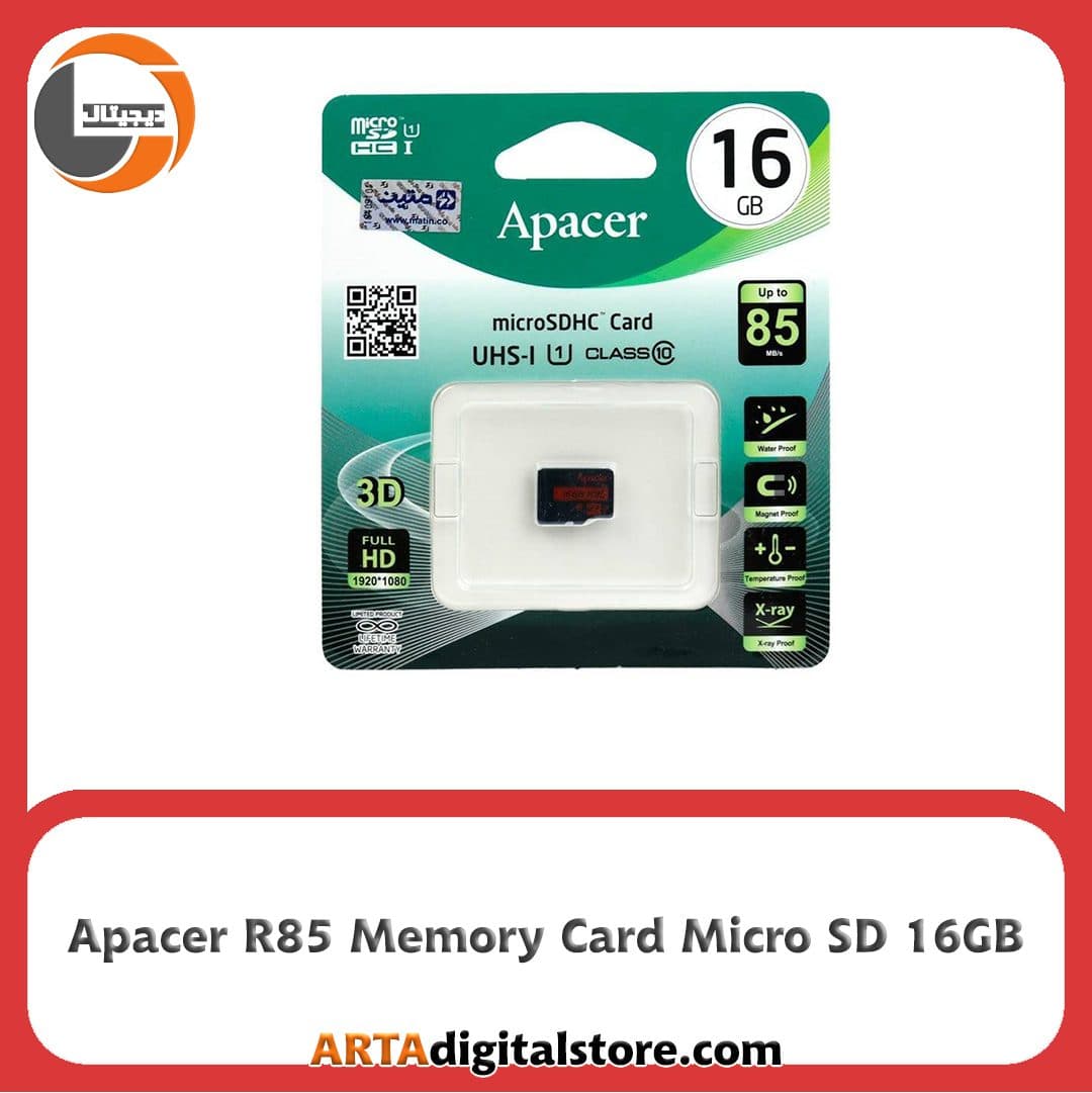 مموری کارت Memory Card Micro SD Apacer R85 U1 C10 16GB 85MB/s