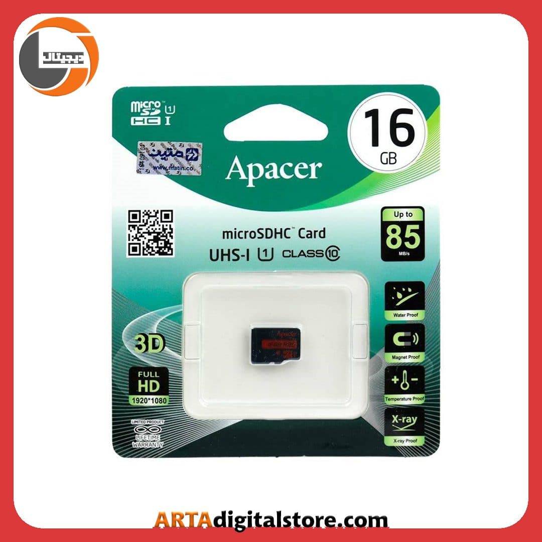 مموری کارت Memory Card Micro SD Apacer R85 U1 C10 16GB 85MB/s — تصویر ۲