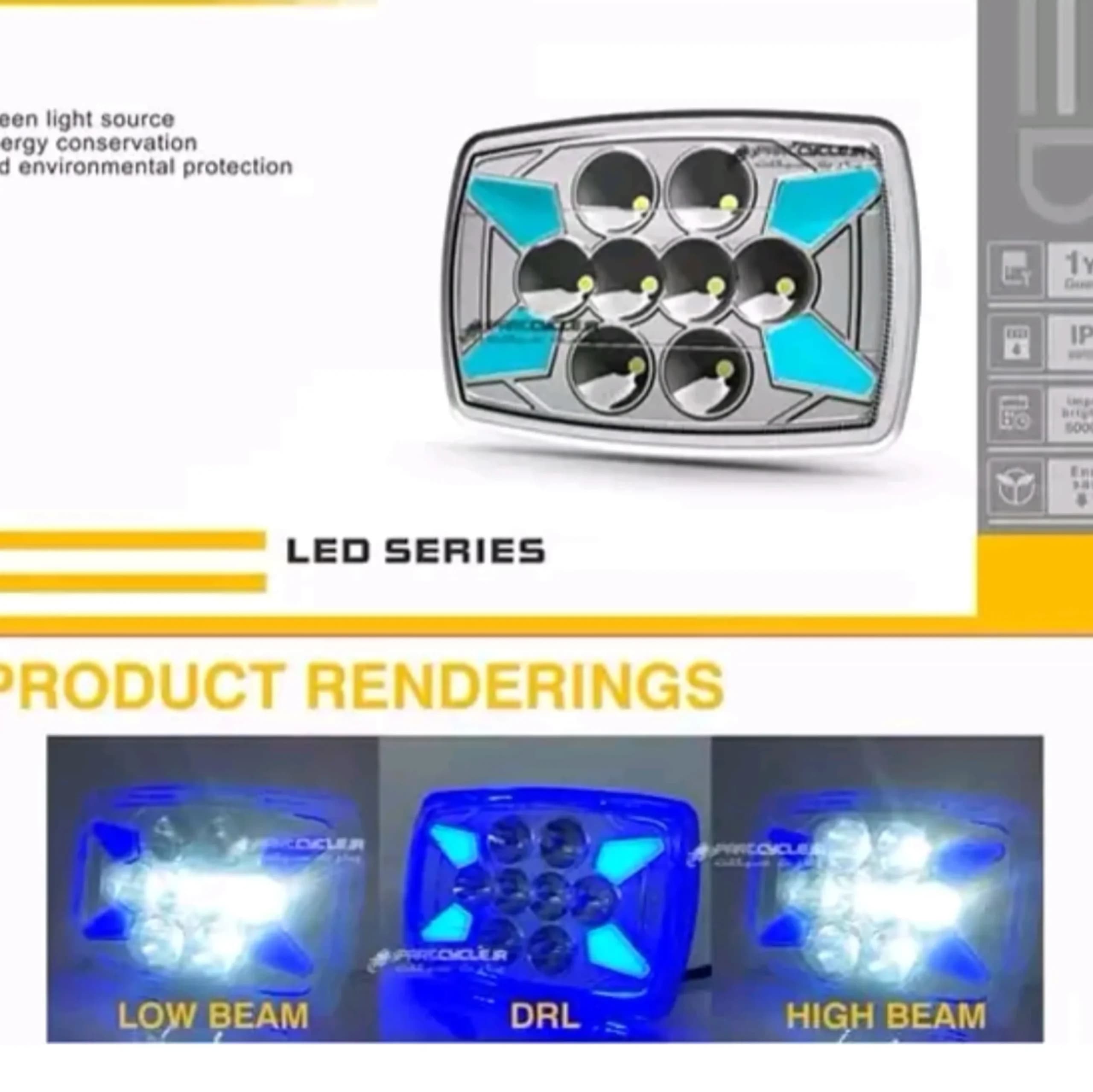 چراغ جلو موتورسیکلت مدل پروانه ای LED — تصویر ۳