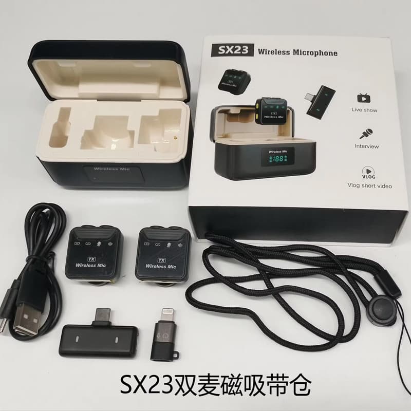 میکروفن یقه ای بیسیم مدل SX23 مجموعه دو عددی — تصویر ۲