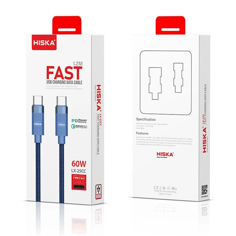 کابل USB-C هیسکا مدل LX-25CC طول 1.2 متر — تصویر ۶