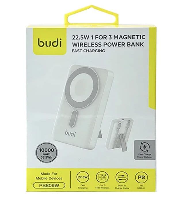 پاوربانک 22.5W بودی سه کاره مدل PB809W ظرفیت 10000 میلی آمپر ساعت
