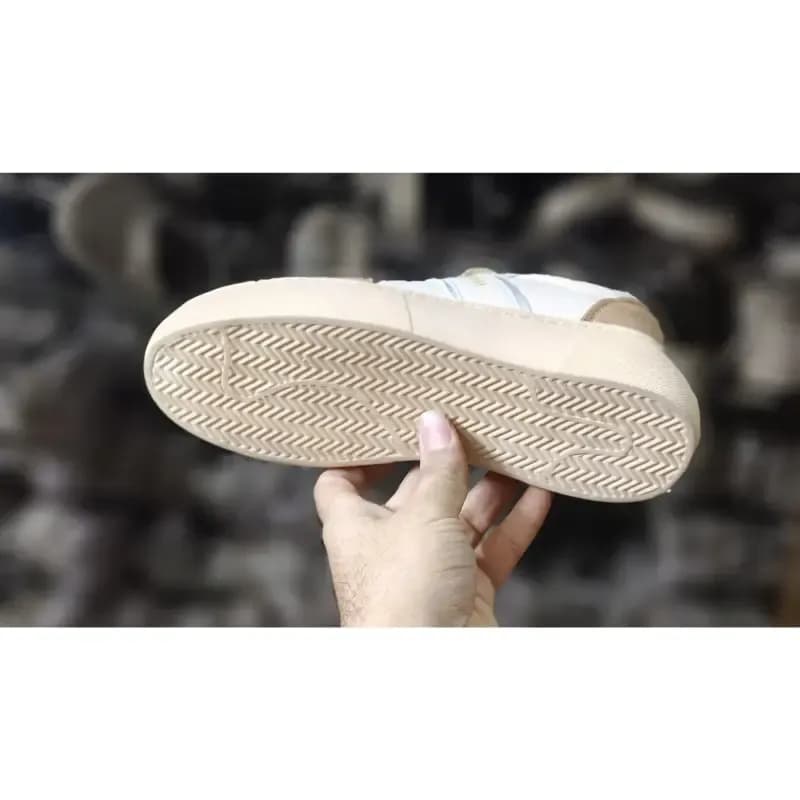 کفش اسپرت زنانه ونس دخترانه پسرانه کرم قهوه ای نسکافه ای زیره نرم و راحت — تصویر ۳