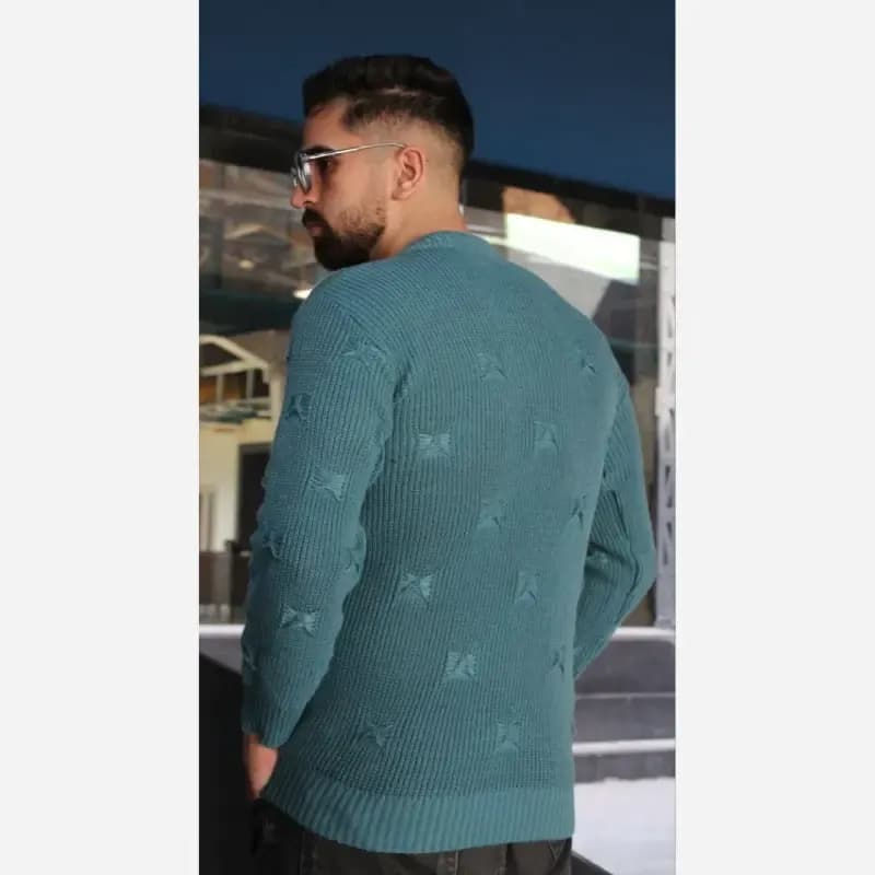 بافت زاپ دار زنانه فریزی روژان بلند ضخیم پاییزی فری سایز — تصویر ۵
