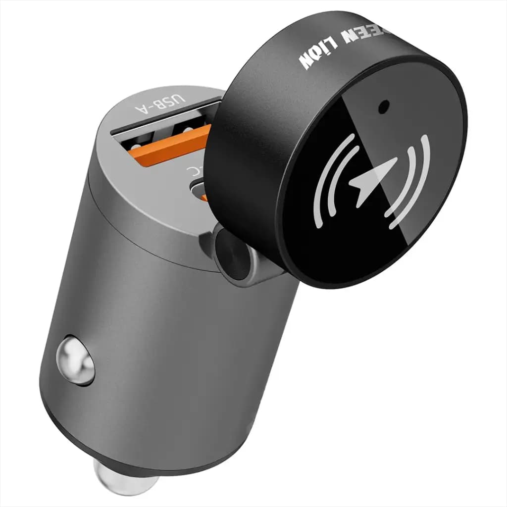 شارژر فندکی با تکنولوژی IOS Finde My گرین لاین Green Lion Tracker Dual Port Car Charger GNTRACCHRBK