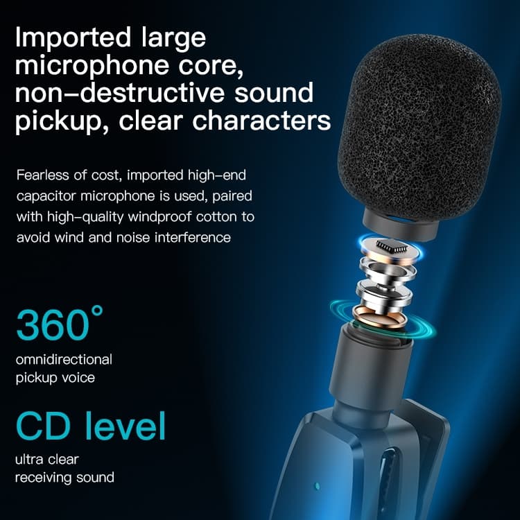 میکروفون یقه ای دوکاربره تایپسی یسیدو YESIDO KR13 LAVALIER MIC — تصویر ۷