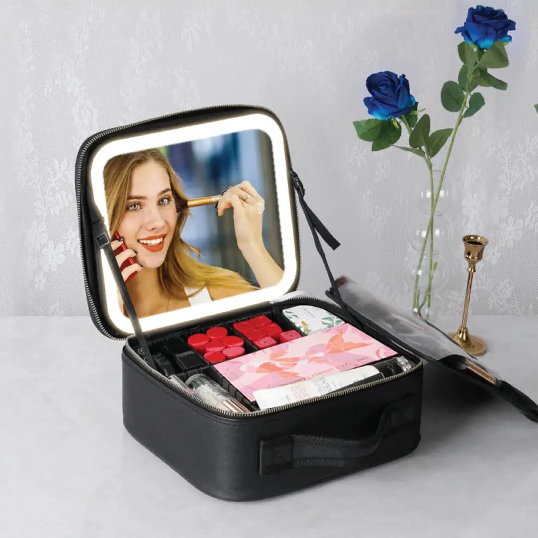 کیف لوازم آرایشی قابل حمل رینگ لایت دار گرین لاین Green Lion Makeup Organizer GNMAKEORGBK — تصویر ۲