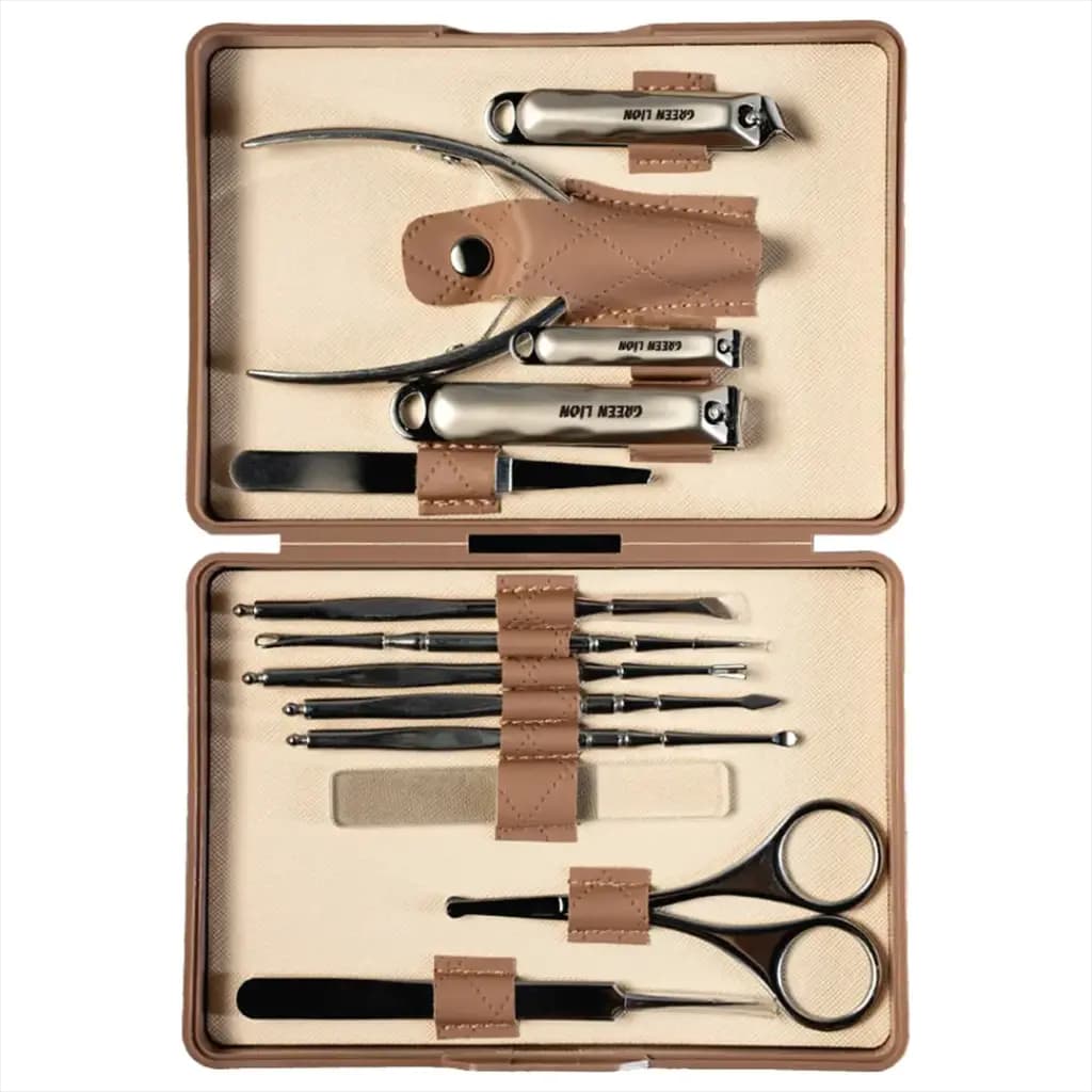 ست 13 عددی مانیکور گرین لاین مدل Green Lion 13 in 1 Manicure Kit GN13PCMNCRBR