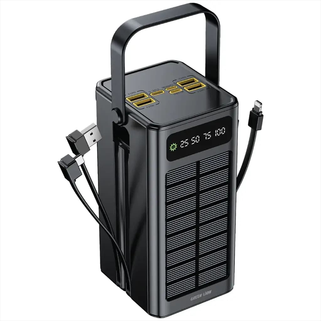 پاوربانک 60000 هزار 20 وات گرین لاین Green Lion Solar X 60000mAh Power Bank PD 20W GNSOL50PB60BK