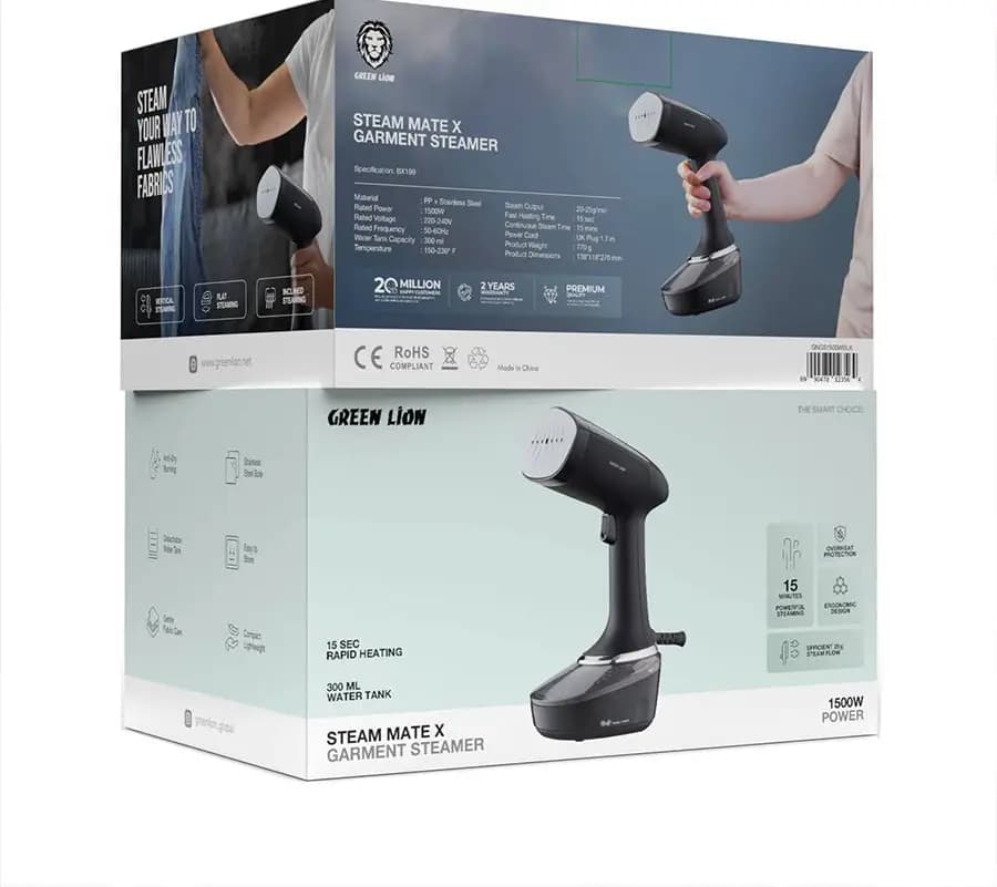 اتو بخار دستی گرین لاین Green Lion Steam Mate X Garment Steamer (پک ناسالم-کالا سالم) — تصویر ۳