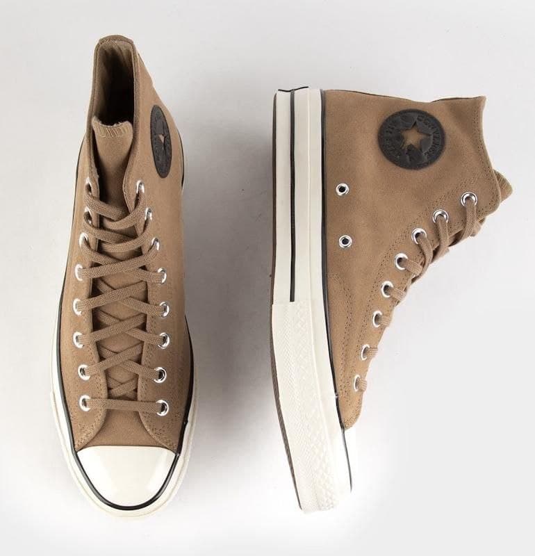 کانورس آل استار ۱۹۷۰ ساقدار جیر قهوه ای Converse all star chuck 1970 high Sude brown — تصویر ۲